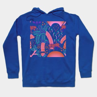 surreal tropical jungle pattern Hoodie